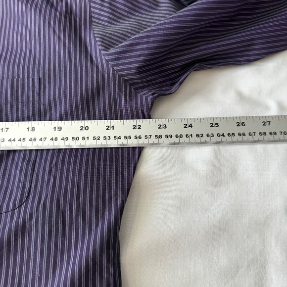 EGARA Men's Long Sleeve Striped Cotton‎ Dress Shirt Button Up Purple 16 - 34/35 - Picture 10 of 14